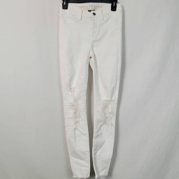 American Eagle Size 0 White Skinny Jegging - Picture 7 of 8